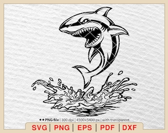 Shark Silhouette SVG: Ocean Animal Clipart (Digital Files)