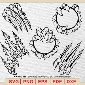 Claw Mark Svg, Claw Scratch Svg, Claws Svg, Animal Scratch Svg, Scratches Svg, Ripped Svg, Claw Svg Bundle, Rip Clipart [EP-560]