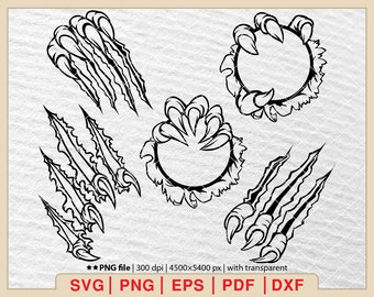 Claw Scratch SVG Bundle: Animal Rip Clipart (Digital Files)