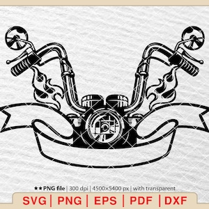 Moto Svg, Svg moto, Clipart moto, motard américain Svg, Svg cycliste, Svg Chopper [EP-173]