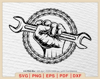Wrench Repair Logo SVG: Mechanic Handyman Design (Digital Download)