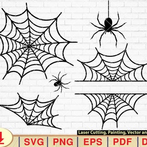 Spider Web SVG Bundle: Halloween Spiderweb Monogram Frame (Digital Download)