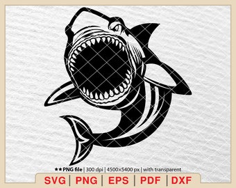 Shark Silhouette SVG: Ocean Animal Clipart (Digital Download)