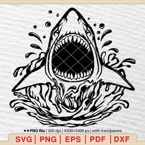 Shark In The Ocean Svg, Shark Design Svg, Shark Svg, Shark Silhouette, Shark Clipart, Shark Face Svg, Shark Fish Svg, Animal Svg [EP-451]
