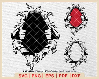 Ripped Open Shirt SVG: Tear Away Design (Digital Files)