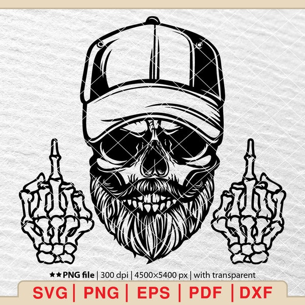 Skull Middle Finger SVG, Middle Finger Skeleton svg, Skull svg, Skeleton svg, Skull Shirt Svg, Skull Clipart [EP-551]