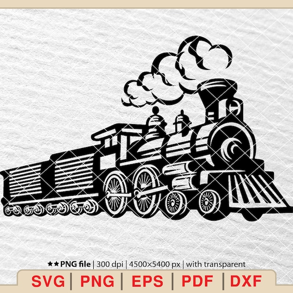 Train Svg, Steam Engine Svg, Vintage Train Svg, Old Train Svg, Classic Train Svg, Train Silhouette, Steam Train Svg, Locomotive Svg [EP-320]