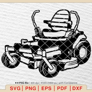 Zero Turn Lawn Mower SVG: Landscaping Clipart (Digital Files)