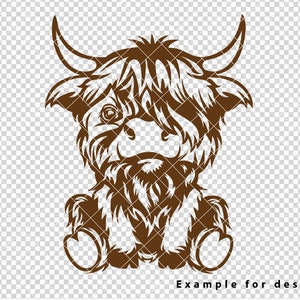 Cute Highland Cow SVG Cute Highland Cow Sitting Svg Highland - Etsy