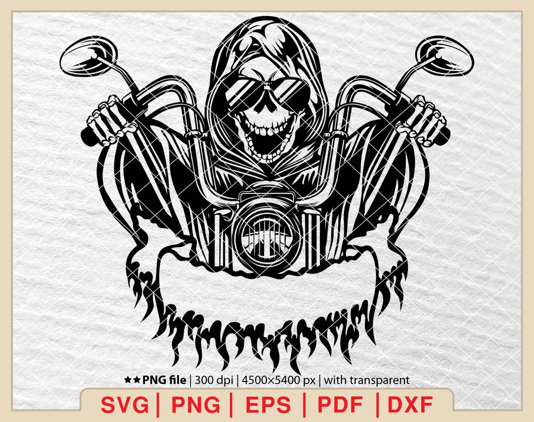 Biker Skull SVG: Motorcycle Rider Graphic (digital Download) - Etsy