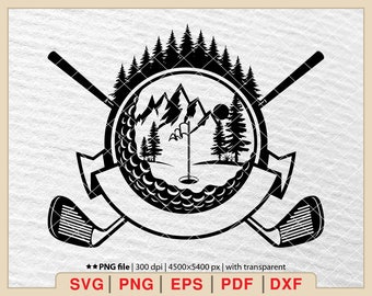 Golf Logo SVG: Golfer Silhouette, Name Frame (Digital Files)