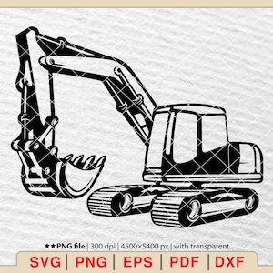 Excavator svg,Excavator Clipart,Excavator Cutfile,Excavator png,Heavy Equipment svg,Construction Logo svg,Excavator Stencilg [EP-142]