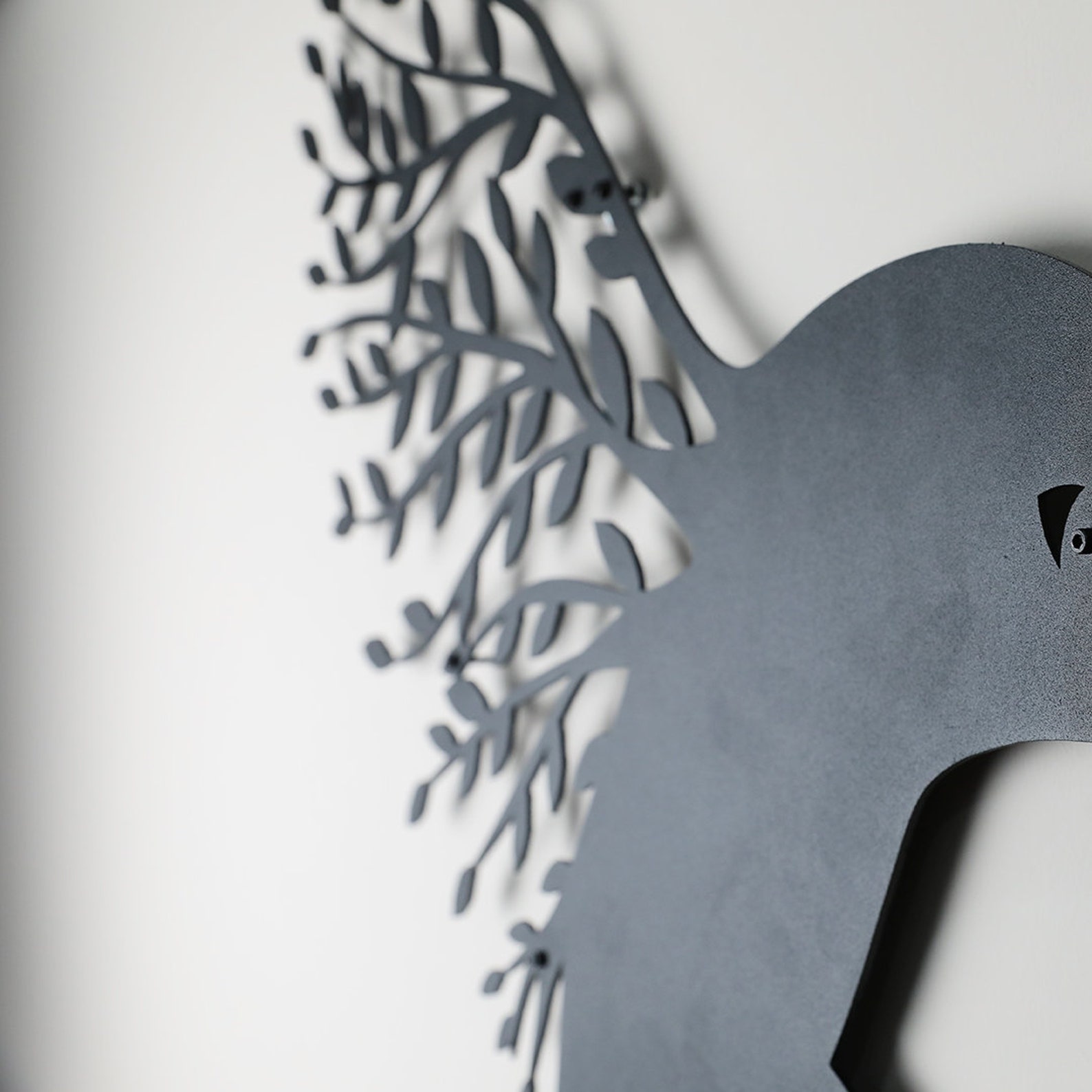 Leaf & Bird Metal Decor Art Black Metal Wall Art For Home Etsy