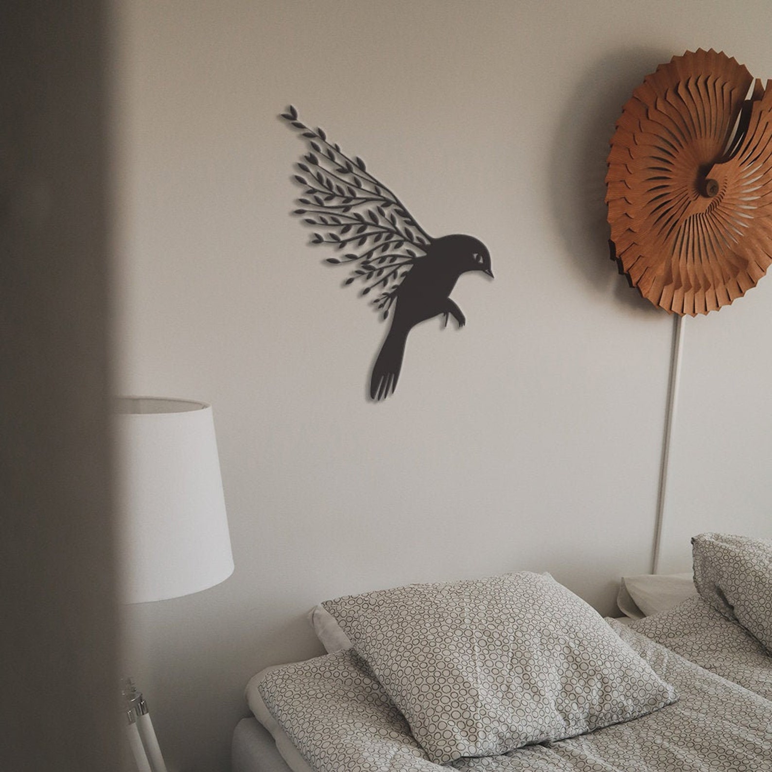 Leaf & Bird Metal Decor Art Black Metal Wall Art For Home Etsy