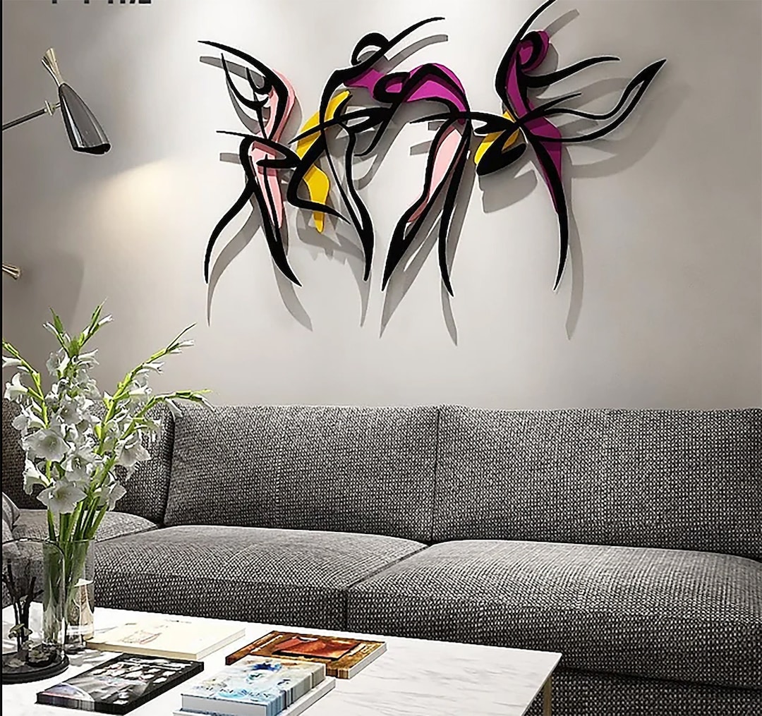 Buy Colorful Metal Wall Art Metal Line Art Large Metal Wall Art Online in India Etsy