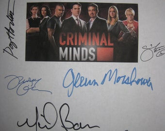 Criminal Minds "Haunted" Signed TV Script Screenplay X10 Autograph Joe Mantegna Paget Brewster Shemar Moore Gubler Sean Patrick Flanery