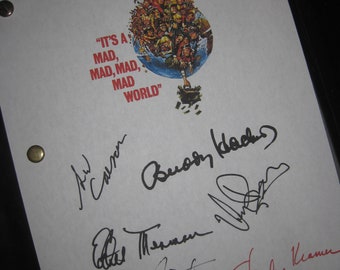 It's a Mad, Mad, Mad, Mad World Signed Film Movie Script Screenplay Autograph X8 Stanley Kramer Spencer Tracy Milton Berle Sid Caesar 1963