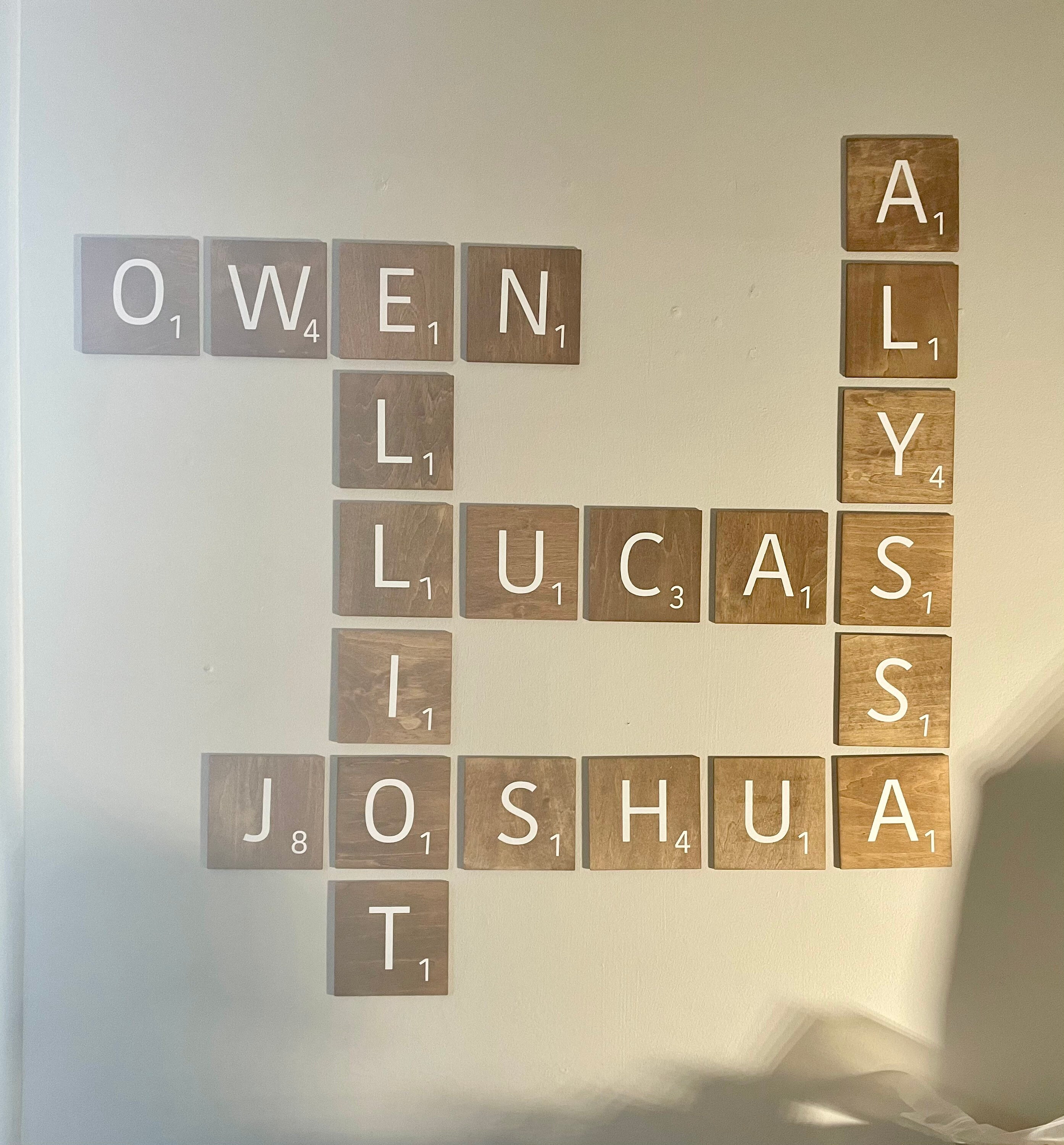 Scrabble Wall Art Family Names Decor Letter Cute Etsy