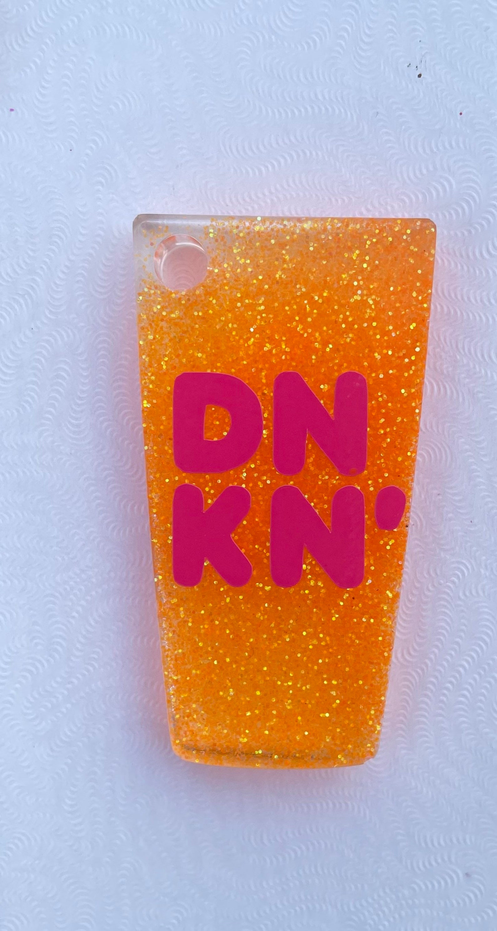 Dunkin Keychain Coffee Donuts Glitter resin keychain Etsy