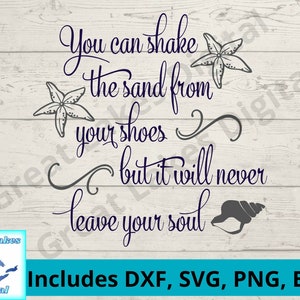 Shake the Sand Digital Files svg, dxf, eps, png all included! beautiful on t-shirts, totes and tumblers.