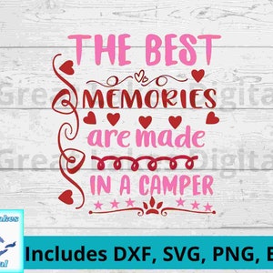 I ricordi sono realizzati in camper, SVG, DXF, AI, eps, png inclusi. Crea camicie, cappelli, arte murale, cartelli, bicchieri, tazze decalcomanie per auto e adesivi.