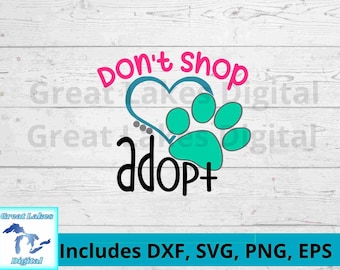 ¡No compres archivos Adopt, png, svg, dxf., eps incluidos! Crea camisetas, tazas, vasos, letreros, arte de pared, bolsos.