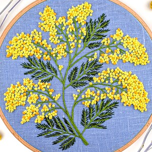 BB Long Dress - Mimosa Embroidery - White / Yellow