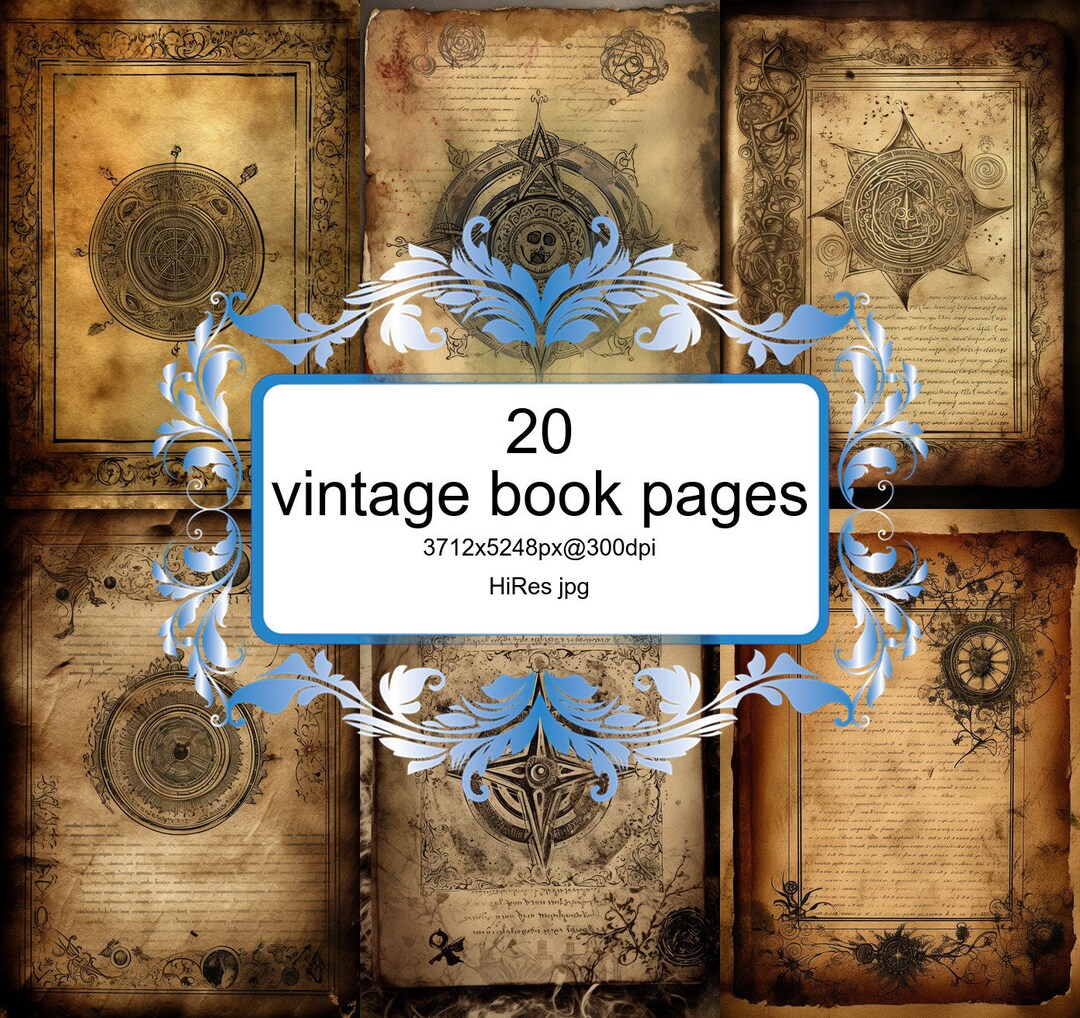 20 Printable Vintage Book Pages for Journaling Journal Pages - Etsy