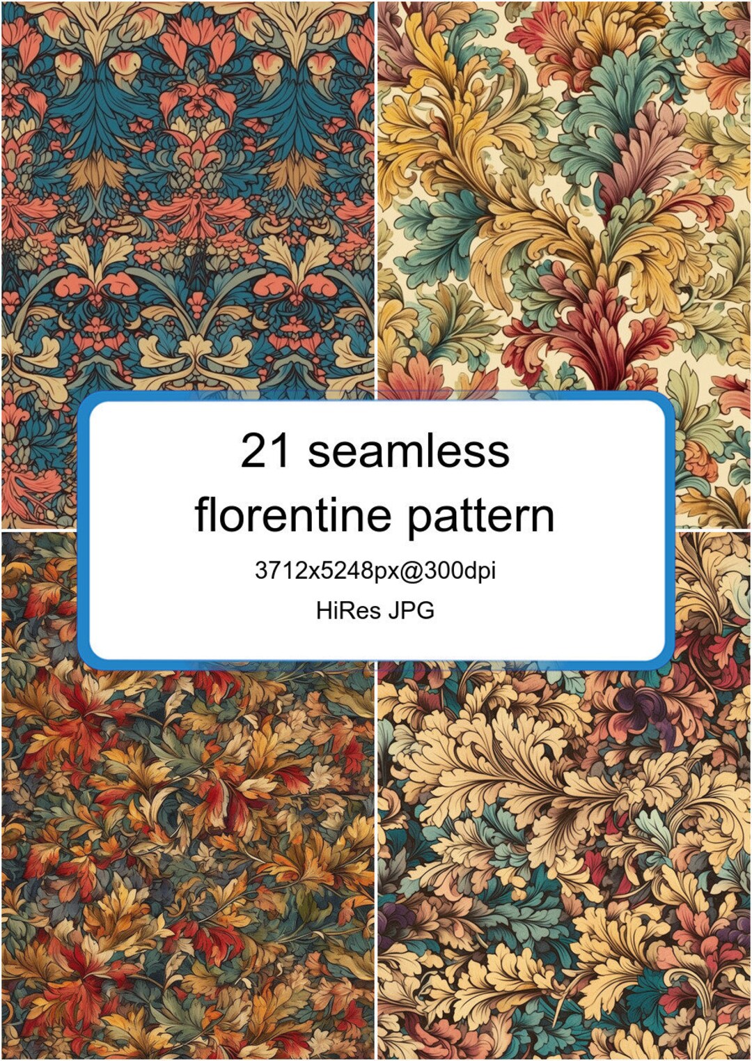 21 Printable Seamless Florentine Pattern for Decoration Paper - Etsy