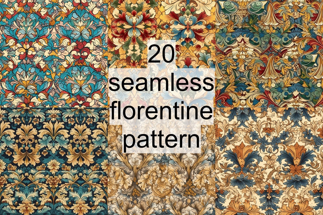 20 Printable Seamless Florentine Patterns for Decoration Etsy