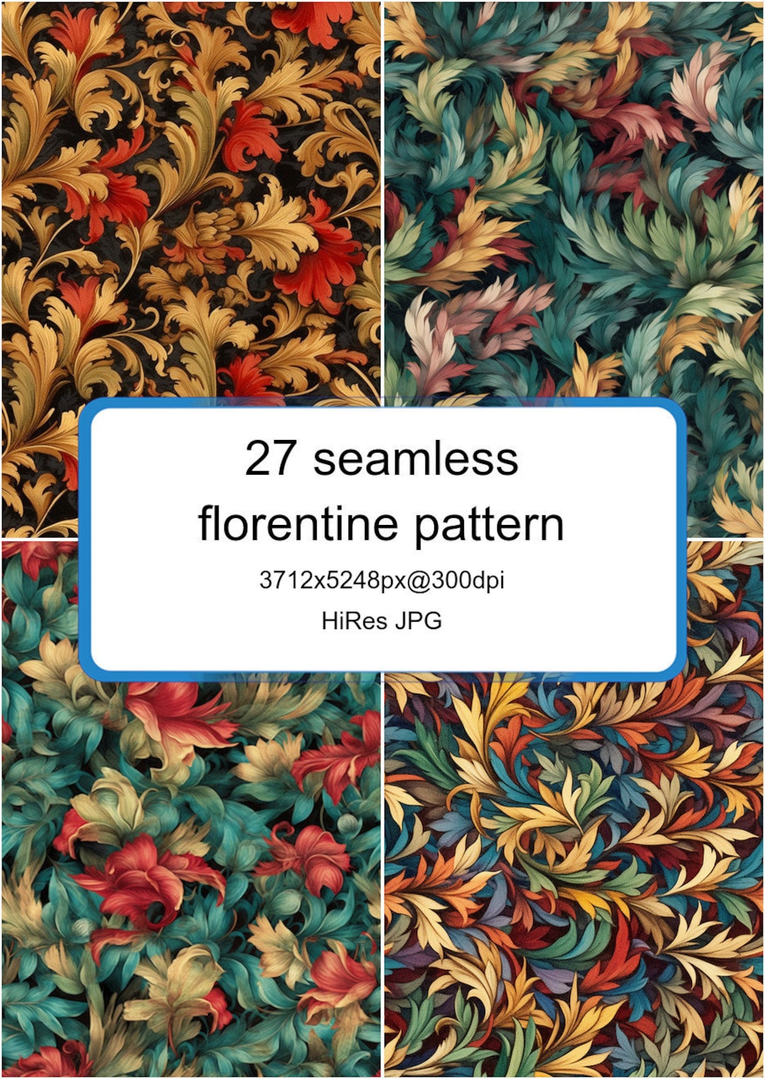 27 Printable Seamless Florentine Pattern for Decoration Paper - Etsy