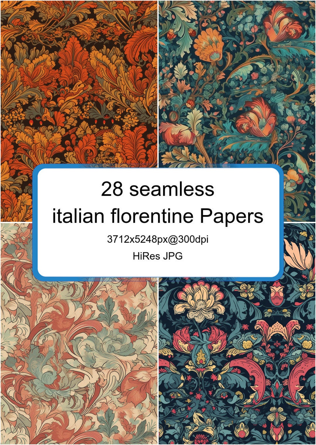 28 Printable Seamless Italian Florentine Pattern for - Etsy