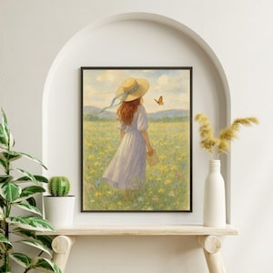 Countryside Wall Art |Summer Cottagecore Meadow Print | Cozy Feminine Decor