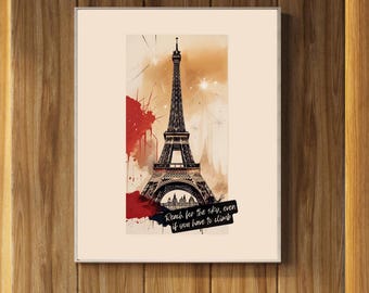Paris Travel Poster | Elegant Eiffel Tower Print | Vintage French Decor | Printable Wall Art