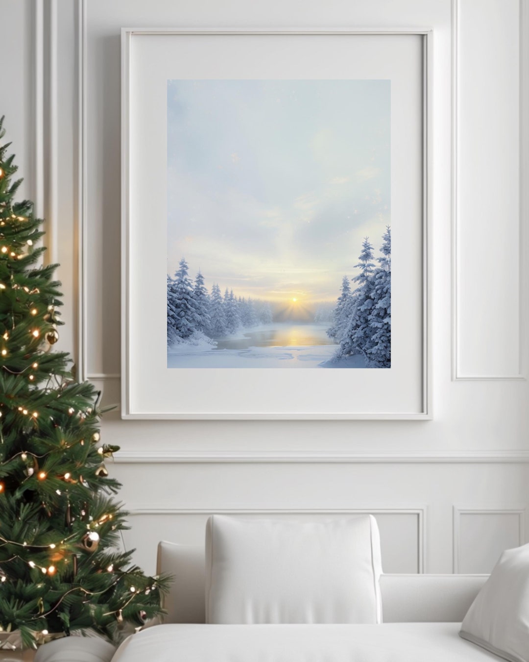Winter Sunrise Wall Art | Snowy Landscape Print | Peaceful Winter Scene ...