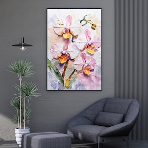 Botanical Floral Print | Orchid Watercolor Poster | Modern Botanical Artwork |