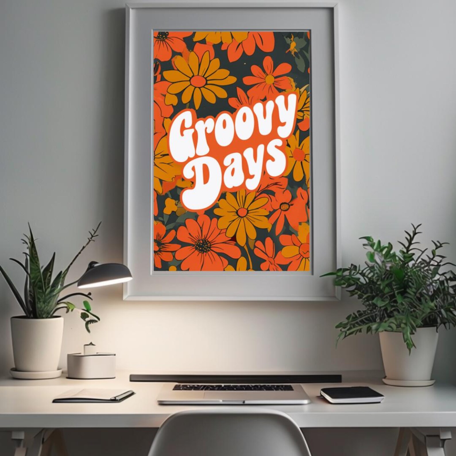 70s Flower Power Print: Groovy Retro Boho Wall Art (digital Download ...