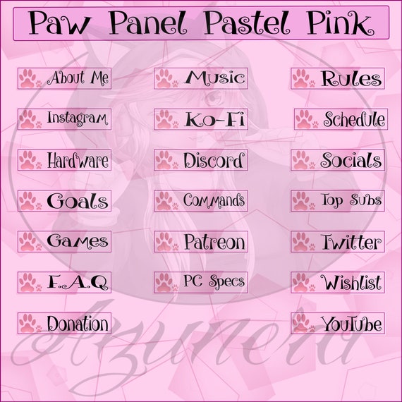 Paw Pastel Pink Panel Set Etsy Paw Pastel Pink Panel Set Etsy