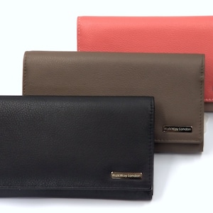 Cartera de diseño de cuero de primera calidad WalkWay London con capacidad para 16 tarjetas, bolsillo para monedas con cremallera, plegable, RFID
