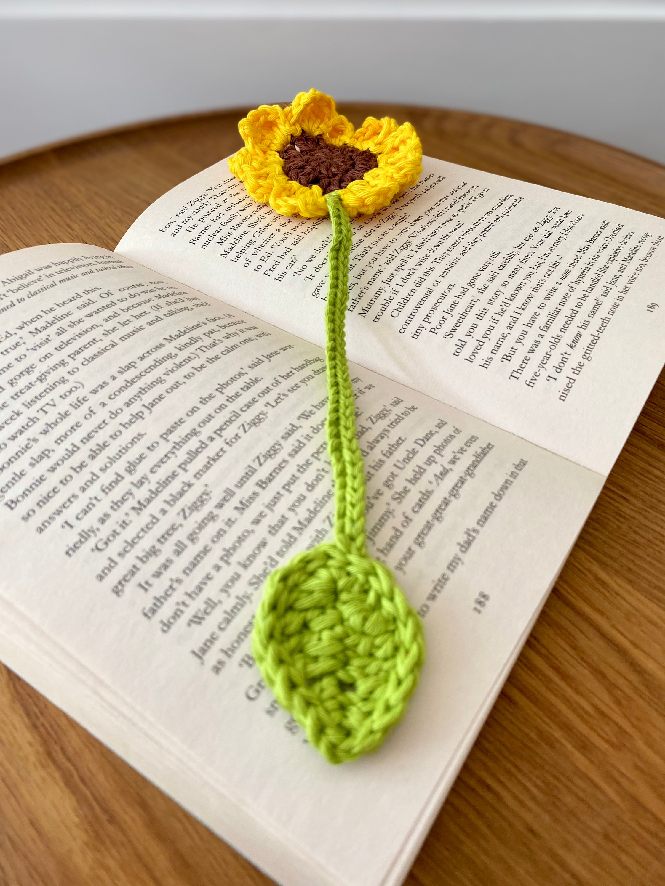 Crochet Bookmark Sunflower Flowers Book Book Lover Etsy UK