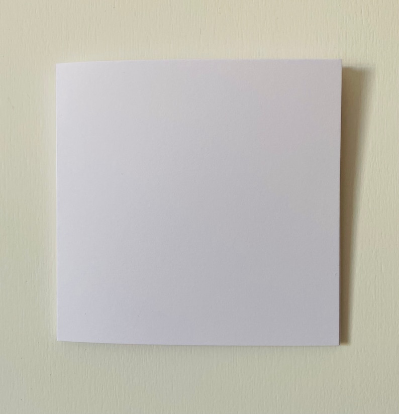 Puede incluir: Una tarjeta blanca en blanco, perfecta para escribir un mensaje o crear un proyecto artesanal.