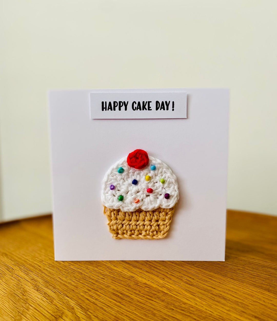 Personalised Crochet Greetings Card | Cupcake | Happy Birthday ...