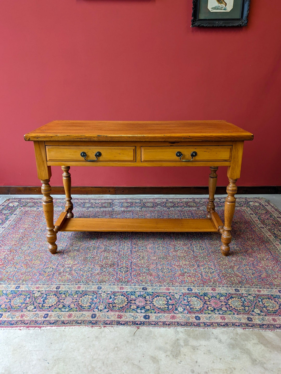 Antique Edwardian Pine Hall Table / Writing Table / Desk Etsy