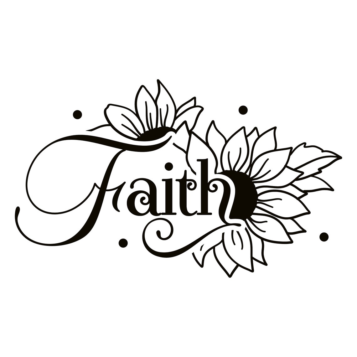Faith flower Car Decal Christian Car Decal Faith sunflower Etsy