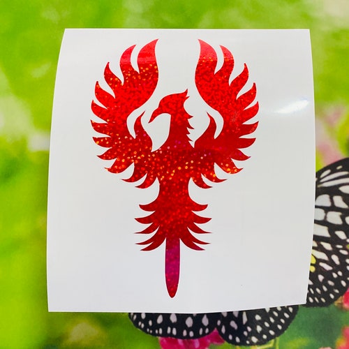 Rainbow Holographic Phoenix Bird Vinyl Sticker Decal Firebird Etsy