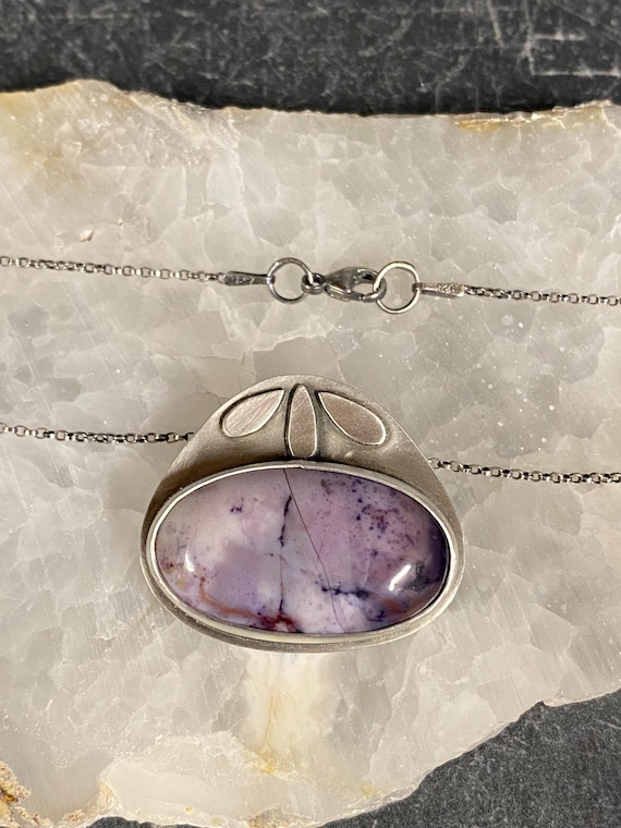 Oval Tiffany Stone Pendant Necklace