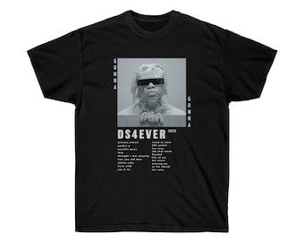 Gunna DS4Ever Camiseta / Camiseta Rap / Manga Corta Unisex Negro Estilo Vintage Gunna Graphic T-Shirt