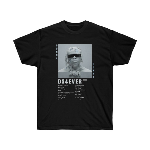 Gunna DS4Ever T Shirt | Rap Tee | Short-Sleeve Unisex Black Vintage Style Gunna Graphic T-Shirt