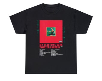 Kanye West My Beautiful Dark Twisted Fantasy T Shirt Rap Tee  Short-Sleeve Unisex Black Vintage Style MBDTF Graphic T-Shirt