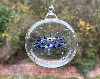 Glass ball Neuron | Christmas tree ball | Witch ball | Christmas gift | Mouth-blown by a glassblower | Christmas ball in blue